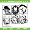 Halloween Horror Characters Frame SVG PNG, Chucky Freddy Myers Jason Pinhead SVG, Horror Movie DXF SVG PNG EPS