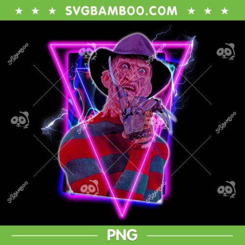 Halloween Freddy Krueger Neon PNG, Horror Movies Freddy Colorful PNG, Freddy Horror Halloween PNG