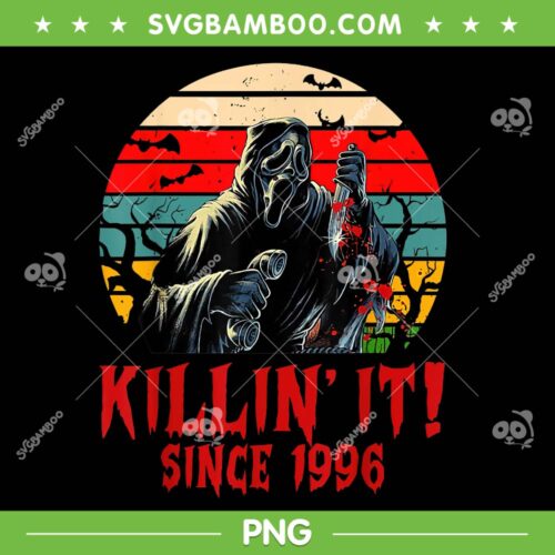 Halloween Horror Movie Killing It Since 1996 PNG, Vintage Ghostface Killing PNG, Horror Halloween PNG