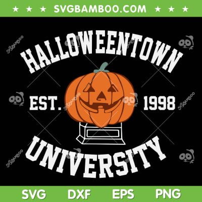 Halloweentown University Font SVG PNG, Halloweentown Est 1998 SVG, Pumpkin Halloween DXF SVG PNG EPS