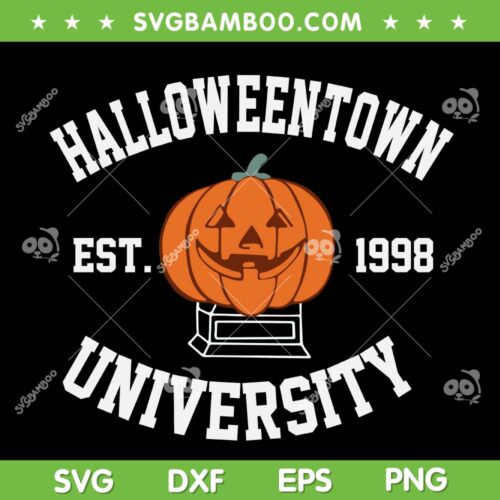 Halloweentown University Font SVG PNG, Halloweentown Est 1998 SVG, Pumpkin Halloween DXF SVG PNG EPS