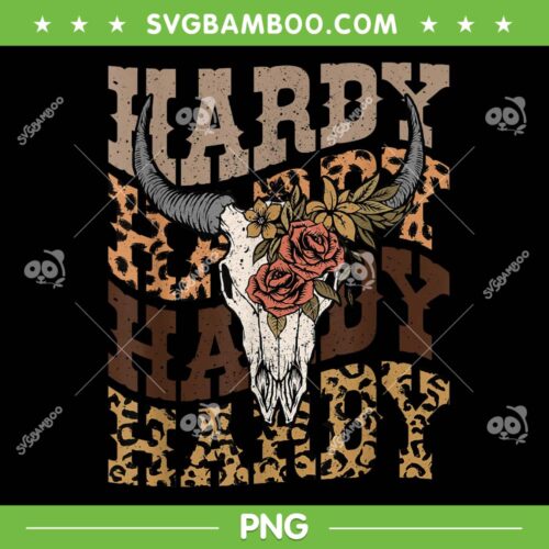 Hardy I Woke Up On Truck Bed PNG, Hardy Bull Skull Leopard PNG, Retro Hardy Leopard PNG
