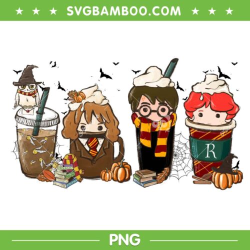Harry Potter Coffee Latte PNG, Halloween Horror Movie Coffee PNG, Harry Potter Drink Coffee PNG