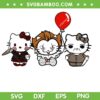Hello Kitty Horror Movie Characters SVG, Cute Hello Kitty Jason Pennywise Myers SVG, Horror Movie DXF SVG PNG EPS