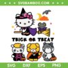 Hello Kitty And Friends Halloween SVG PNG, Kitty Trick Or Treat SVG, Hello Kitty Skeleton DXF SVG PNG EPS