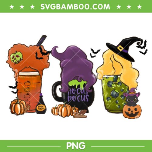 Hocus Pocus Coffee PNG, Halloween Sanderson Sisters Coffee PNG, Hocus Pocus Halloween PNG
