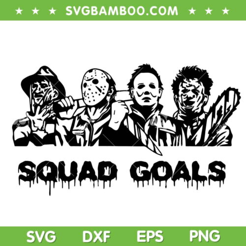 Horror Movie Squad Goals SVG PNG, Halloween Movie Friends SVG, Halloween Squad Goals DXF SVG PNG EPS