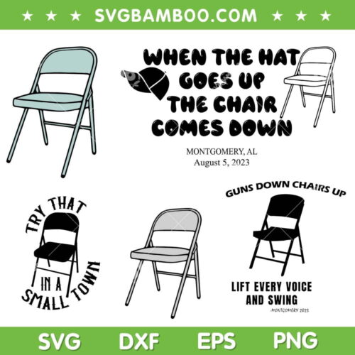 Folding Chair SVG Bundle, Alabama Small Town SVG Bundle, Guns Down Chairs Up SVG Bundle