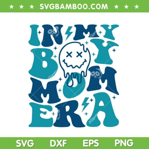 In My Boy Mom Era SVG PNG, Groovy Boy Mama SVG, Trendy Mom Quote DXF SVG PNG EPS