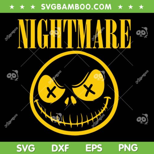 Jack Skellington Nightmare SVG PNG, Smile Of Nightmare SVG, Jack Skellington Face DXF SVG PNG EPS
