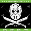 Jason Voorhees Friday 13th SVG PNG, Horror Movie Killers SVG, Jason Halloween DXF SVG PNG EPS