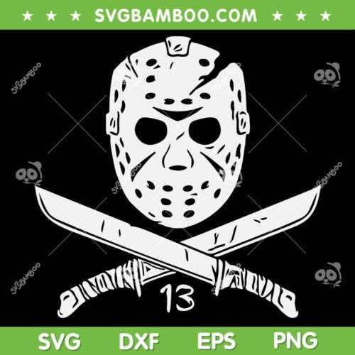 Jason Voorhees Friday 13th SVG PNG, Horror Movie Killers SVG, Jason Halloween DXF SVG PNG EPS