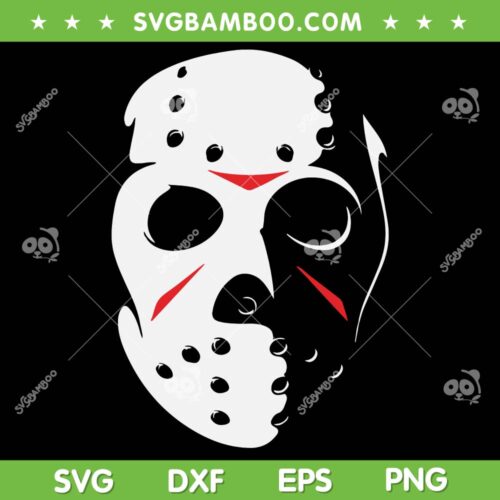Jason Voorhees Hockey Mask SVG PNG, Horror Movie Friday The 13th Mask SVG, I Wish It Was Friday DXF SVG PNG EPS