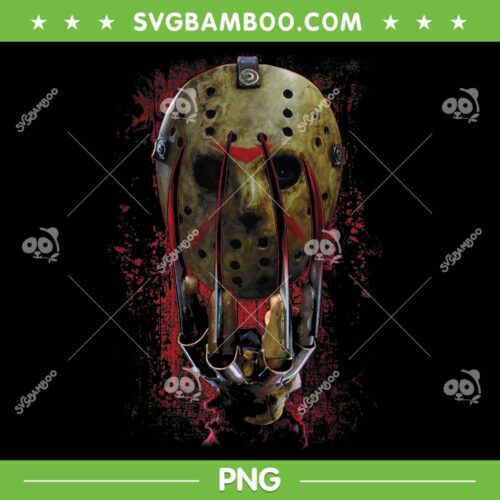 Jason Voorhees Mask And Freddy Claws PNG, Horror Movie Halloween Costume PNG, Horror Character PNG