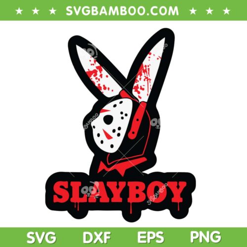 Jason Voorhees Slayboy SVG PNG, Bunny Jason Mask SVG, Jason Happy Halloween DXF SVG PNG EPS