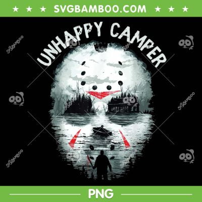 Jason Voorhees Unhappy Camper PNG, Jason Mask Halloween Camper PNG, Unhappy Camper PNG