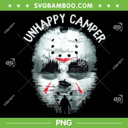 Jason Voorhees Unhappy Camper PNG, Jason Mask Halloween Camper PNG, Unhappy Camper PNG