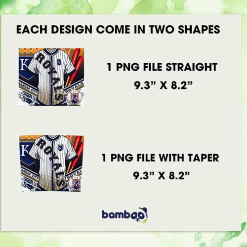 Kansas City Royals Jersey Tumbler Wrap PNG, KC Royals 20oz Skinny Tumbler Template PNG, Baseball Logo Tumbler Template PNG