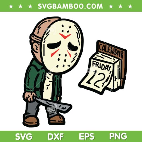 Kid Jason Voorhees Friday 13th SVG PNG, Funny Chibi Jason Horror Killer SVG, Horror Movie DXF SVG PNG EPS