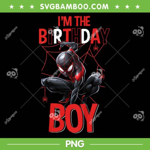 Kids Marvel Spider Man Birthday Boy PNG, Spidey I'm The Birthday Boy PNG, Spiderman Happy Birthday PNG