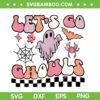 Let's Go Ghouls Retro Groovy SVG PNG, Retro Groovy Ghost Halloween SVG, Cute Ghost DXF SVG PNG EPS