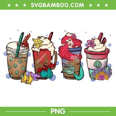Little Mermaid Coffee PNG, Ariel Halloween Coffee Latte PNG, Disney Ariel PNG Little Mermaid Coffee PNG, Ariel Halloween Coffee Latte PNG, Disney Ariel PNG