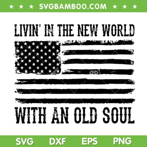 Livin' In The New World With An Old Soul America Flag SVG, Rich Men North Of Richmond SVG, Richmond Flag DXF SVG PNG EPS