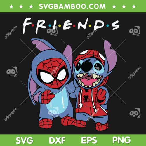 Lilo And Stitch Spiderman SVG PNG, Disney Stitch Super Hero SVG, Friends Halloween DXF SVG PNG EPS