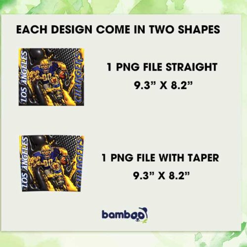 Los Angeles Chargers Mascot 3D Inflated Tumbler Wrap PNG, Chargers Football 20oz Skinny Tumbler, NFL Logo Tumbler Template PNG