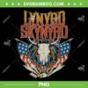 Lynyrd Skynyrd PNG, Americana Steer Skull Lynyrd Skynyrd Band PNG, American Flag PNG