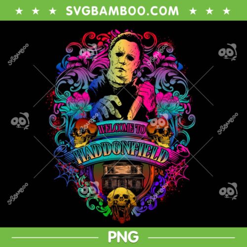 Michael Myers Welcome To Haddonfield PNG, Scary Michael Myers PNG, Tie Dye Michael Myers PNG