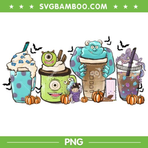 Monsters INC Coffee PNG, Mike Wazowski Halloween Coffee PNG, Mike Coffee PNG