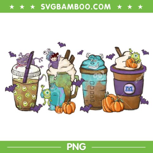 Monsters Inc Halloween Coffee PNG, Mike Coffee PNG, Mike Wazowski Halloween PNG