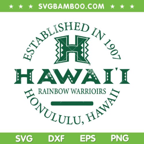 NCAA University Of Hawaii Rainbow Warriors SVG, Hawaii Warriors Logo SVG, NCAA Football DXF SVG PNG EPS