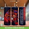 New England Patriots Mascot 3D Inflated Tumbler Wrap PNG, Patriots Football 20oz Skinny Tumbler, Sport Team Tumbler Template PNG