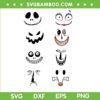 Nightmare Before Christmas Funny Face SVG, Lock Shock Barrel Jack And Sally Face SVG, Jack Halloween DXF SVG PNG EPS