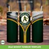 Oakland Athletics Zipper Skinny Tumbler Template PNG, Athletics Baseball Tumbler Wrap PNG, MLB Logo 20oz Skinny Tumbler Template PNG