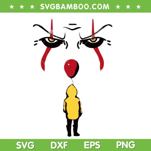 Pennywise Eat Kid SVG PNG, Horror Movie IT SVG, Pennywise Scary Face DXF SVG PNG EPS