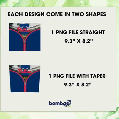 Philadelphia Phillies Zipper Skinny Tumbler Template PNG, Phillies Baseball Tumbler Wrap PNG, Baseball Team 20oz Skinny Tumbler Template PNG