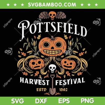 Pottsfield Harvest Festival SVG PNG, Pumpkin Halloween SVG, Autumn Harvest DXF SVG PNG EPS