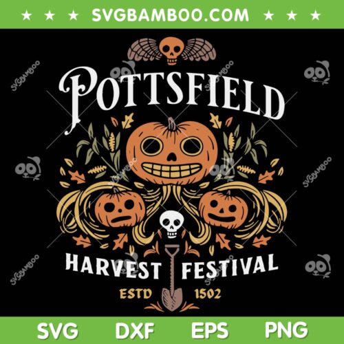 Pottsfield Harvest Festival SVG PNG, Pumpkin Halloween SVG, Autumn Harvest DXF SVG PNG EPS