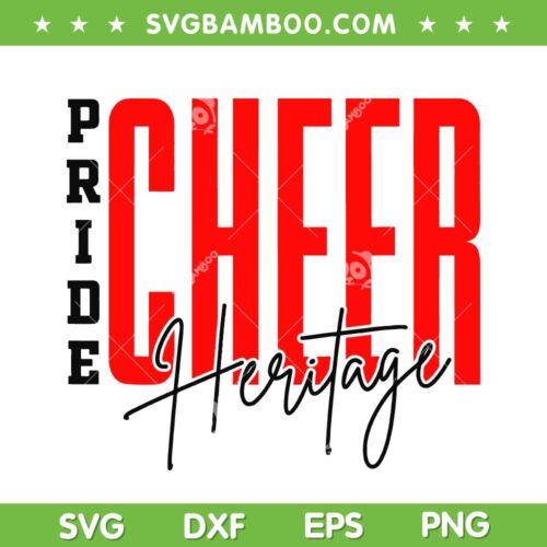 Pride Cheer Heritage SVG PNG, Cheerleading SVG, Peace Love Cheer DXF SVG PNG EPS