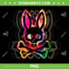 Psychedelic A Bunny Tie Dye PNG, Skull And Crossbones Bunny PNG, Bunny Rainbow PNG