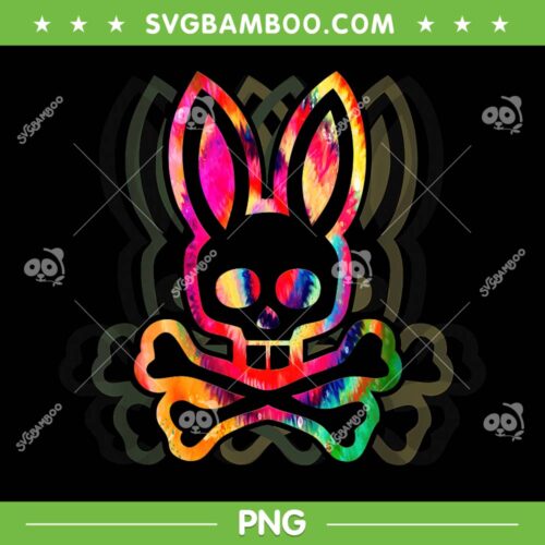 Psychedelic A Bunny Tie Dye PNG, Skull And Crossbones Bunny PNG, Bunny Rainbow PNG