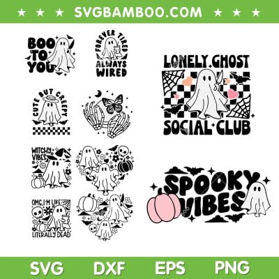 Retro Boo Ghost SVG Bundle, Spooky Ghost Vibes Groovy SVG Bundle, Lonely Ghost Social Club DXF SVG PNG EPS Retro Boo Ghost SVG Bundle, Spooky Ghost Vibes Groovy SVG Bundle, Lonely Ghost Social Club DXF SVG PNG EPS