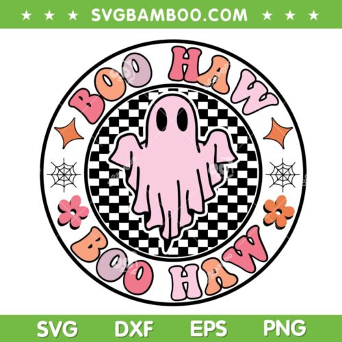 Retro Boo Haw SVG PNG, Boo Haw Halloween SVG, Groovy Halloween DXF SVG PNG EPS
