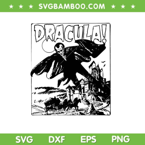Vintage Halloween Dracula SVG PNG, Retro Horror Movie Monster Vampire SVG, Halloween Vampire DXF SVG PNG EPS