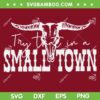 Retro Try That In A Small Town SVG PNG, Aldean Small Town SVG, Western Bull Skull DXF SVG PNG EPS