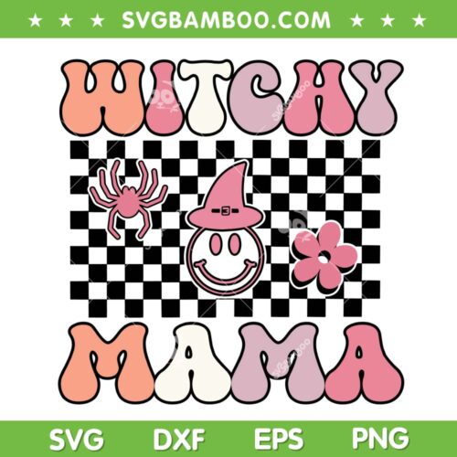 Retro Witchy Mama SVG PNG, Groovy Halloween Mama SVG, Spooky Mama DXF SVG PNG EPS