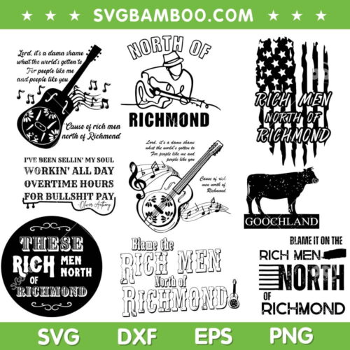 Rich Men North Of Richmond SVG Bundle, Oliver Anthony Country Music SVG Bundle, Goochland DXF SVG PNG EPS